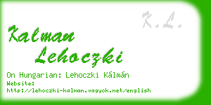 kalman lehoczki business card